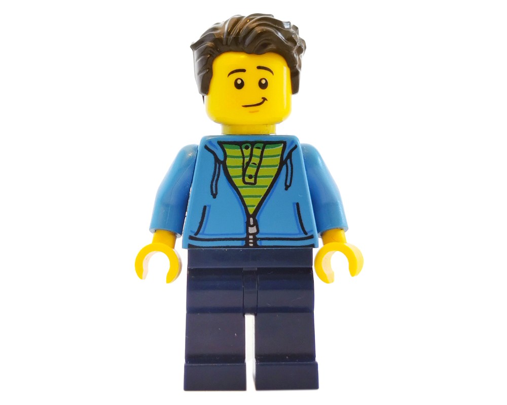 LEGO Set fig-009339 Dark Azure Torso, Dark Blue Legs, Dark Brown Hair ...
