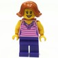 Bright Pink Torso, Dark Purple Legs, Dark Orange Hair