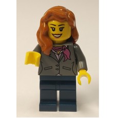Dark Bluish Grey Torso, Dark Blue Legs, Dark Orange Hair (fig-009352)