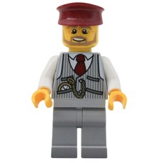 Light Bluish Grey Torso, Light Bluish Grey legs, Dark Red Hat (fig-009360)