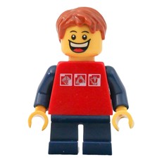 Kid - Red Torso, Dark Blue Legs, Dark Orange Hair (fig-009361)