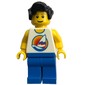 White Torso, Blue Legs, Black Hair