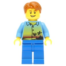 Medium Blue Torso, Blue Legs, Dark Orange Hair (fig-009386)
