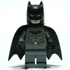 Batman, Dark Bluish Gray Suit, Black Cape and Cowl, Black Head, Dark Bluish Gray Legs, Gold Trim Batman Logo (19185 Cape) (fig-009395)