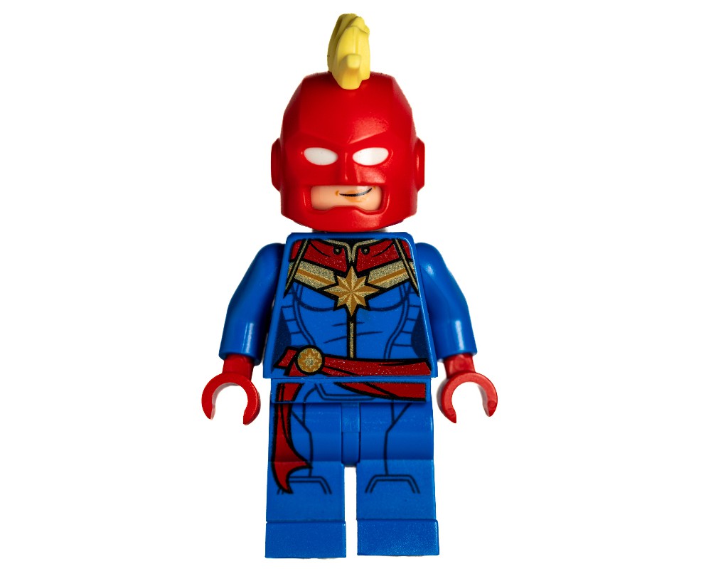 LEGO Set fig-009397 Captain Marvel, Red Helmet with Mohawk