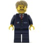 Bus Driver, Dark Blue Suit with Train Logo, Dark Tan Hair, Beard