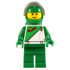 Futuron Spaceman, Green with Airtanks and Trans-Brown Visor (LEGO Store Statue) (fig-009437)