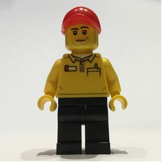 LEGO Store Employee, LEGO Logo on Back, Red Cap, Stubble (fig-009443)