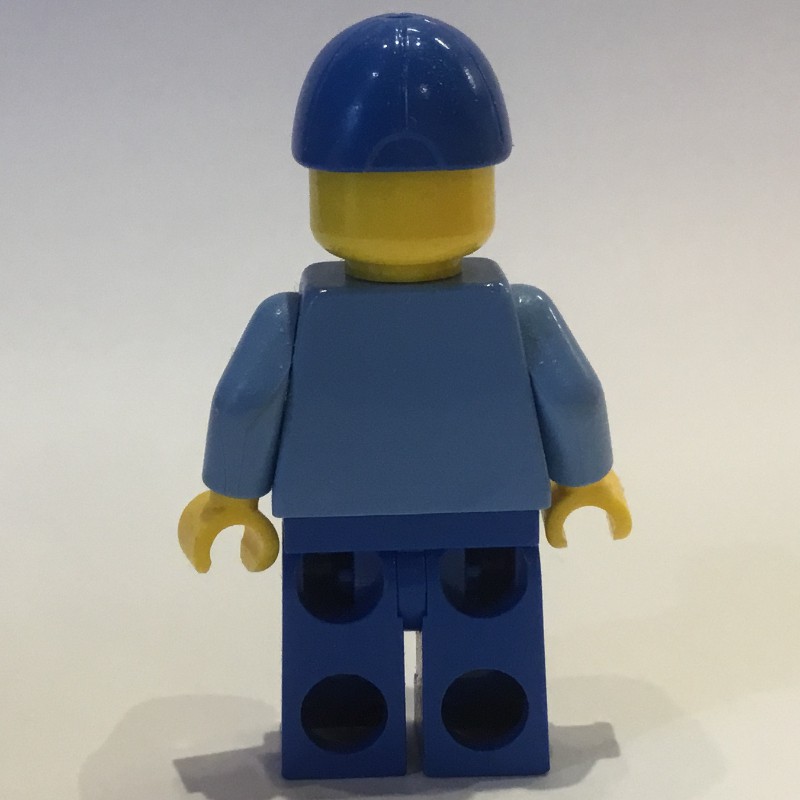 LEGO Set fig-009445 Man, Blue Overalls over Shirt, Blue Legs, Blue Cap ...