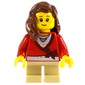 Girl, Cardigan Tied with Bow and Necklace, Tan Legs, Reddish Brown Hair