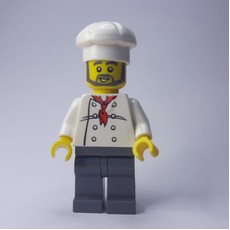 Chef, Red Neckerchief, Dark Bluish Gray Legs, Beard (fig-009451)