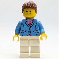 Medium Blue Torso, White Legs, Reddish Brown Hair (fig-009459)