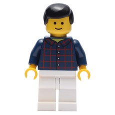 Dark Blue Torso, White Legs, Black Hair (fig-009463)