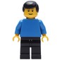 Blue Torso, Black Legs, Black Hair