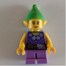 Elf - Dark Purple Torso, Medium Lavender Legs, Green Hat (fig-009480)