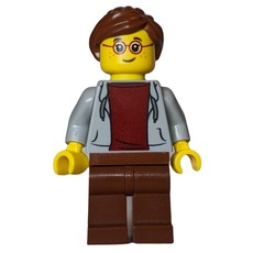 Light Bluish Grey Torso, Reddish Brown Legs, Reddish Brown Hair (fig-009501)