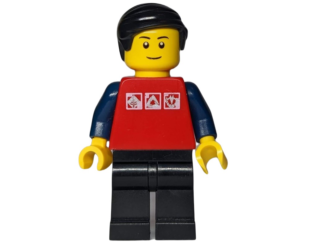 LEGO Set fig-009518 Red Torso, Black Legs, Black Hair (2014 FIRST LEGO ...