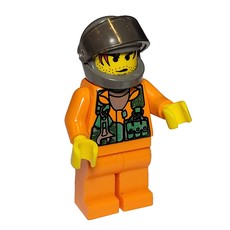 Astronaut - Orange Torso and Legs, Tans-Black Visor, Male (fig-009523)