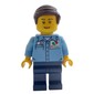 Man, Medium Blue Shirt with Octan Logo, Dark Blue Legs, Dark Brown Hair