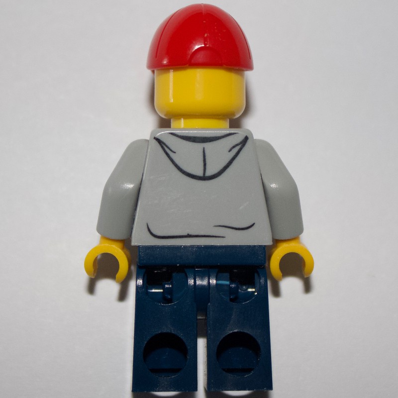 LEGO Set fig-009563 Man, Open Light Bluish Gray Hoodie over Dark Red ...