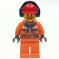 Construction Worker, Safety Jacket over Hoodie with Belt, Orange Legs, Red Hard Hat with Ear Defenders, Goatee Beard