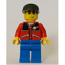 Man, Red Jacket with Classic Space Logo, Black Cap (fig-009625)