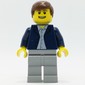Man, Open Dark Blue Jacket, Light Bluish Gray Legs, Reddish Brown Hair