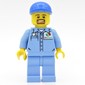 Ground Crew, Medium Blue Shirt with Octan Logo, Medium Blue Legs, Blue Cap, Goatee Beard