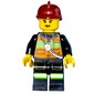 Firewoman, Orange Safety Vest with Radio, Dark Red Helmet