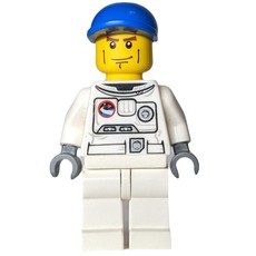 Astronaut, White, Blue Cap, Cheek Lines (fig-009691)