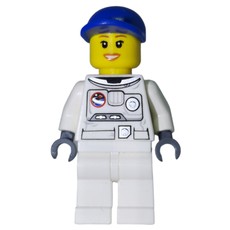 Astronaut, Woman, White, Blue Cap (fig-009699)
