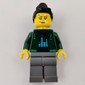Woman, Open Dark Green Hoodie, Black Hair