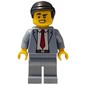 Man, Sand Blue Suit with Red Tie, Black Hair