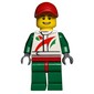 Racer, White and Green Jumpsuit with Octan Logo, Red Cap