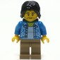Man, Open Dark Azure Hawaiian Shirt, Dark Tan Legs, Black Hair