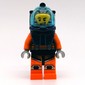 Diver, Man, Dark Blue and Orange Wetsuit, Dark Blue Diving Helmet with Visor