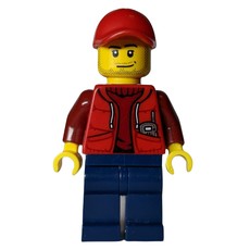 Marine Explorer, Open Red Jacket over Dark Red Sweater, Red Cap, Stubble (fig-009747)
