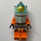 Diver, Man, Orange Wetsuit, Diving Helmet with Visor, Beard
