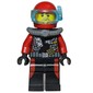 Diver, Man, Black and Red Wetsuit with Gauges, Red Helmet with Mask