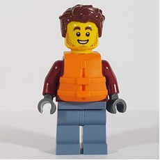Harl Hubbs, Dark Red Jacket, Sand Blue Legs, Reddish Brown Hair, Orange Life Vest (fig-009758)