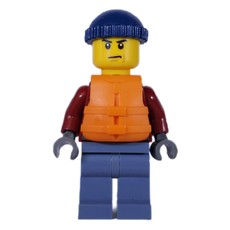 Marine Explorer, Dark Red Jacket, Sand Blue Legs, Dark Blue Hat, Orange Life Vest (fig-009759)