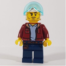 Marine Explorer, Open Dark Red Jacket, Dark Blue Legs, White Helmet with Visor, Stubble (fig-009760)