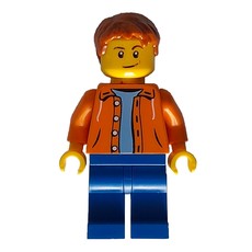 Man, Open Orange Shirt, Blue Legs, Dark Orange Hair (fig-009769)