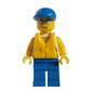 Man, White Tank Top with Windsurfer, Blue Legs, Blue Cap, Silver Sunglasses