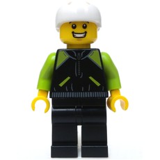 Man, Black and Lime Jacket, White Helmet (fig-009781)