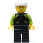 Man, Black and Lime Jacket, White Helmet