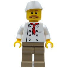 Chef, Red Neckerchief, Dark Tan Legs, Butchers Hat (fig-009786)