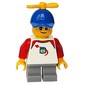 Boy, Classic Spaceman on Shirt, Short Light Bluish Gray Legs, Blue Cap with Propeller