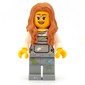 Woman, Light Bluish Gray Overalls with Paint Stains, Medium Nougat Hair, Glasses
