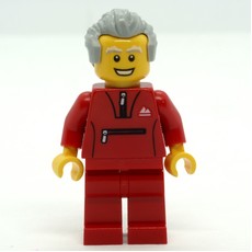 Man, Red Jogging Suit, Light Bluish Gray Hair (fig-009799)